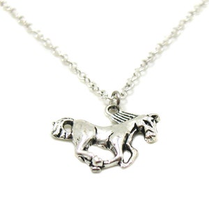 Horse Necklace, Equestrian Necklace, Charm Jewelry, Silver Horse Necklace, Horse Jewelry, Equestrian Jewelry, Jewelry Gift, Galloping Horse