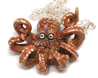 Octopus Necklace, Octopus Jewelry, Octopus Pendant, Marine Life Gift, Ocean Necklace, Octopus Charm, Sea Necklace Gift, Marine Life Necklace
