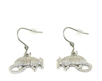 Armadillo Earrings, Armadillo Charm, Armadillo Jewelry, Silver Armadillo, Animal Earrings, Animal Jewelry, Armadillo Lover, Wildlife Charm