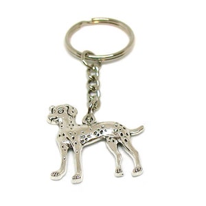 Dalmatian Keychain, Dalmatian Key Ring, Dalmatian Charm, Silver Dalmatian Keychain, Personalized Keychain, Dalmatian Gift, Dalmatian Lover