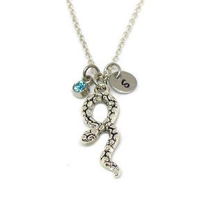 Snake Necklace, Snake Charm Necklace, Silver Snake Pendant, Serpent Charm, Serpent Necklace, Snake Jewelry, Snake Lover Gift, Reptile Charm