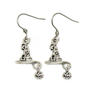 Witches Hat Earrings, Halloween Charm, Halloween Jewelry, Wizard Hat Charm, Halloween Earrings, Pumpkin Earrings, Witch Hat Earrings Gift