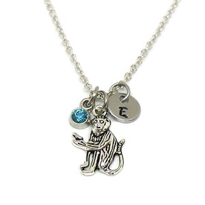 Monkey Necklace, Chimpanzee Necklace, Animal Jewelry, Ape Charm Necklace, Monkey Pendant, Ape Necklace Gift, Monkey Charm, Monkey Jewelry