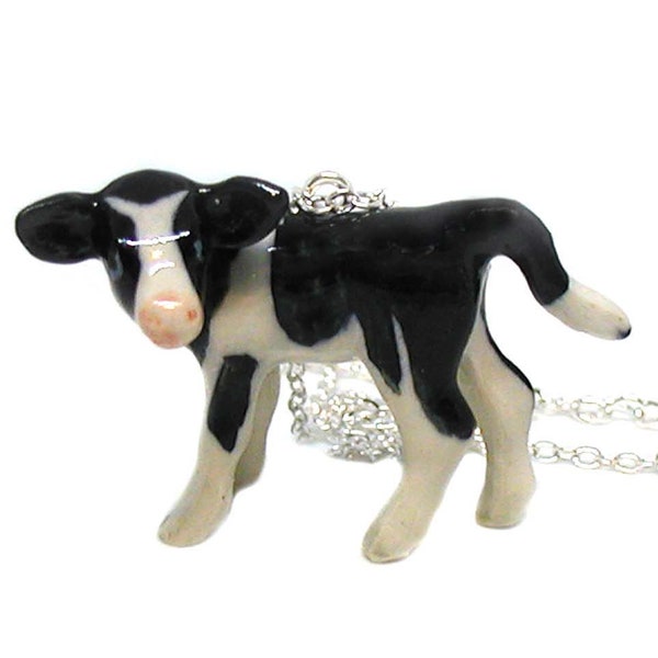 Cow Necklace, Calf Necklace, Cow Pendant, Dairy Cow, Cow Charm, Farm Animal Charm, Cattle Necklace, Holstein Cow Charm, Jersey Cow Charm