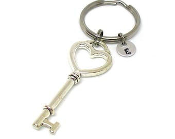 Skeleton Key Key Chain, Silver Key Charm, Key Chain Gift, Skeleton Key Charm, Skeleton Key, Skeleton Key Ring Gift, Skeleton Charm Key Ring