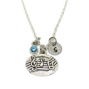 Musical Notes Necklace, Musical Notes Charm, Music Jewelry, Music Pendant, Musical Gift, Personalized Necklace, Music Teacher Necklace Gift