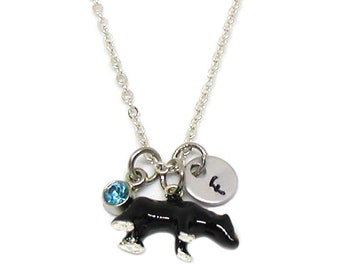 Bear Necklace, Charm Necklace, Bear Jewelry, Black Bear Necklace, Silver Bear Jewelry, Grizzly Bear Charm, Bear Pendant, Bear Lover Charm