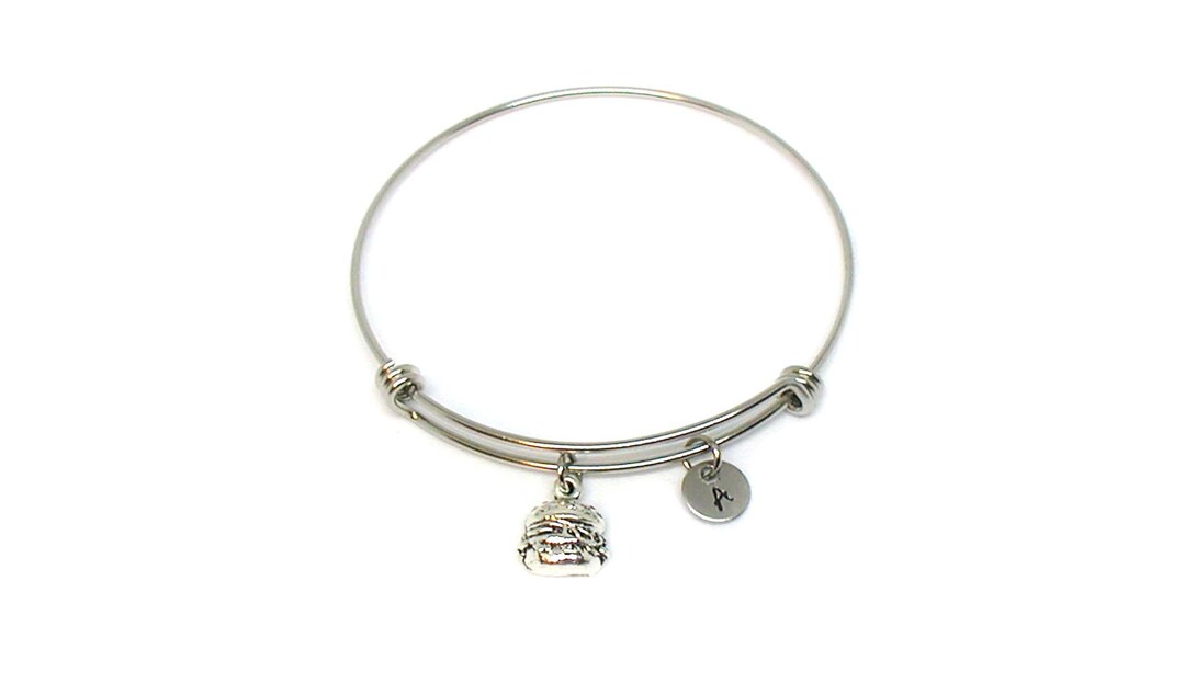 Hamburger Bangle, Hamburger Charm, Hamburger Bracelet, Expandable ...