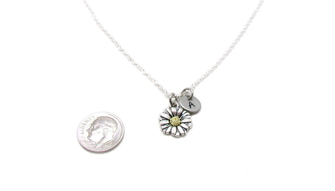 Sunflower Necklace Sunflower Charm Sunflower Jewelry Silver Etsy
