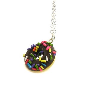 Brown - Quirklets Handpainted Clay Doughnut Pendant Necklace 31