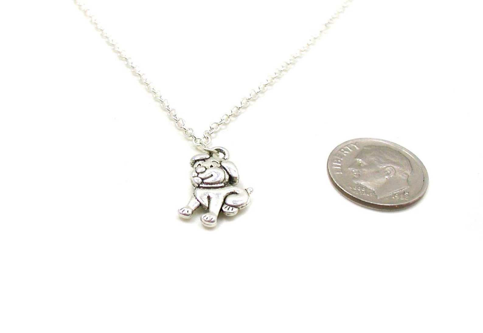 Silver Dog Necklace Dog Charm Necklace Dog Jewelry Silver Etsy UK