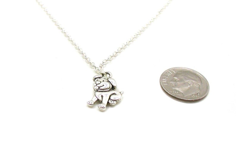 Silver Dog Necklace Dog Charm Necklace Dog Jewelry Silver Etsy