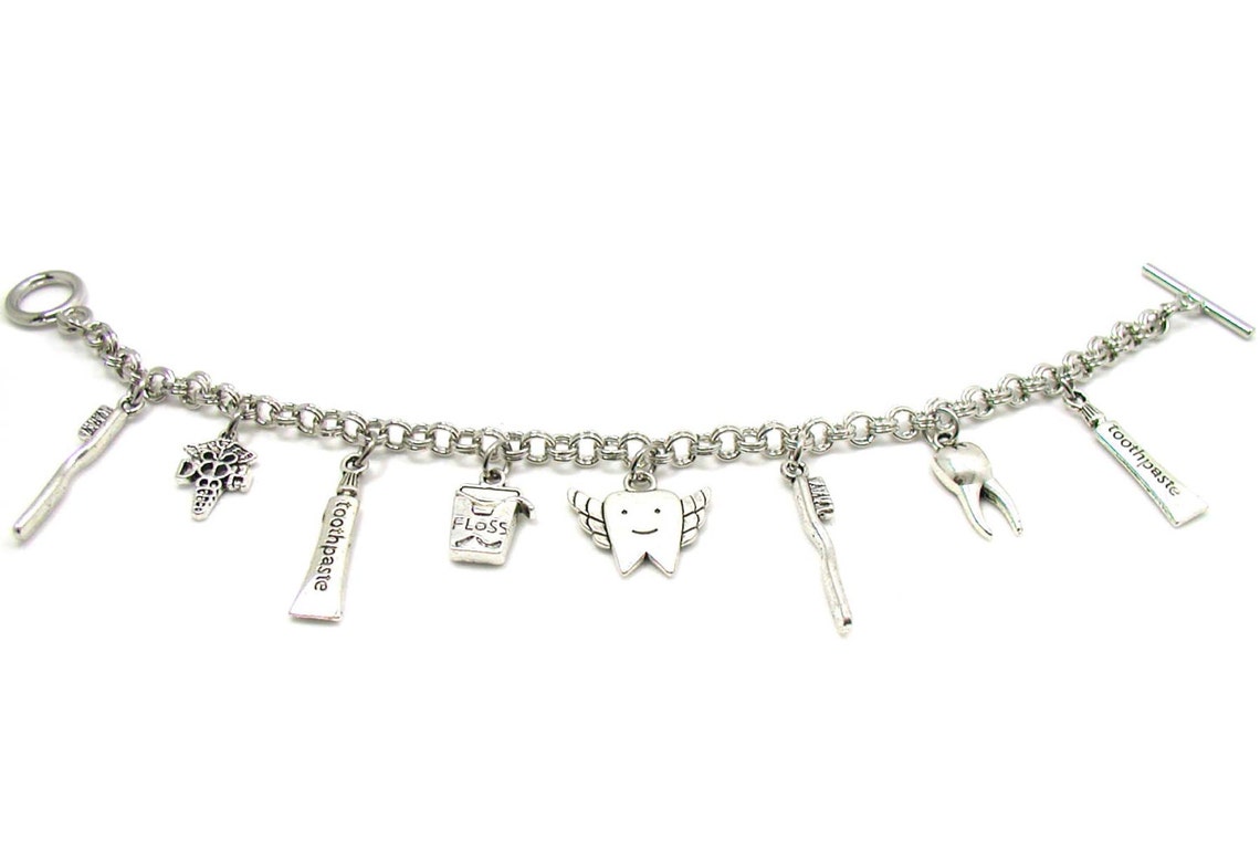Dental Hygienist Charm Bracelet Dental Charm Bracelet Dental Etsy UK
