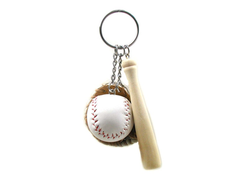 Baseball Keychain Baseball Key Ring Sports Keychain Etsy