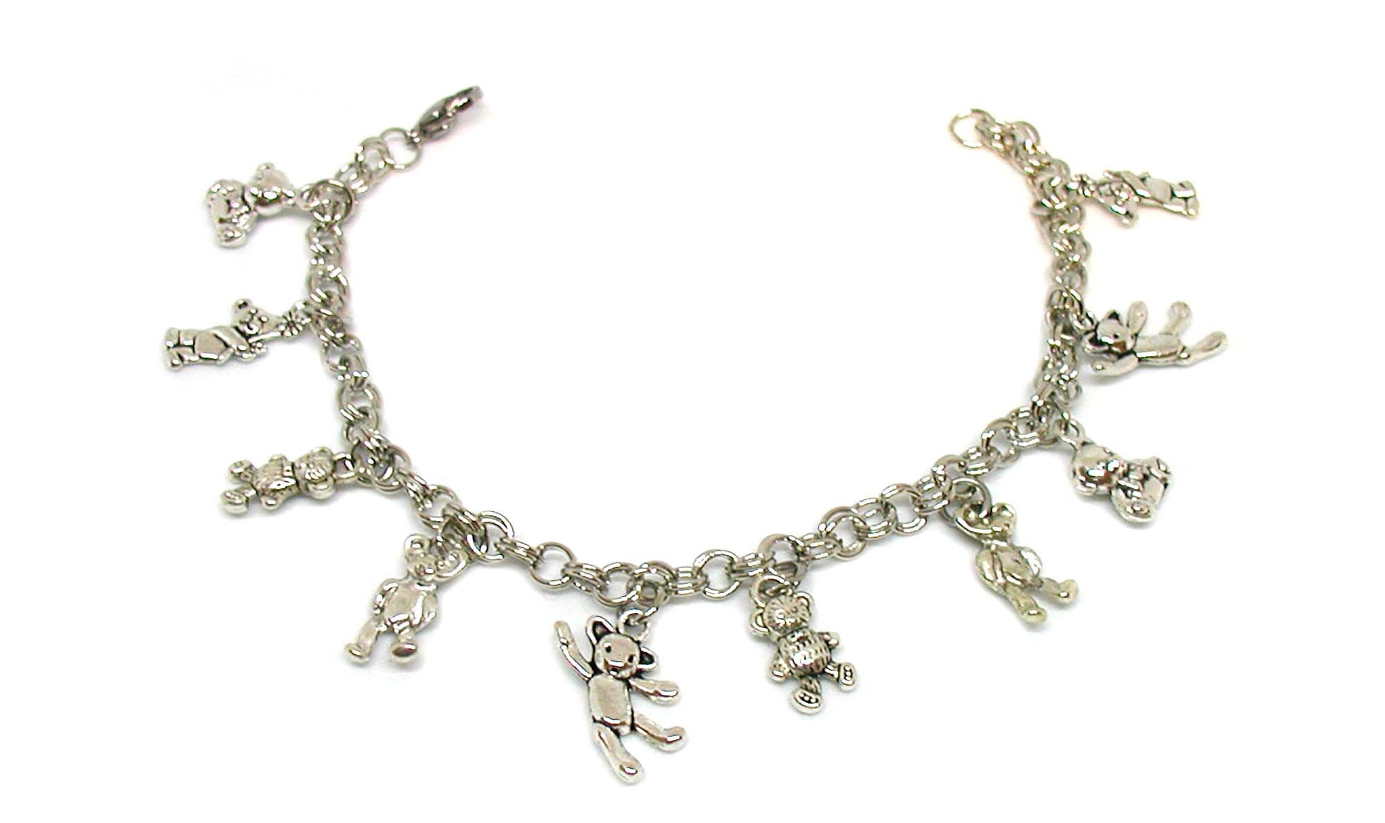 Bear Charm Bracelet Bear Bracelet Teddy Bear Charm Bracelet Etsy UK