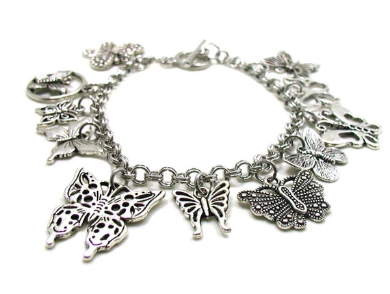 Butterfly charms bracelet