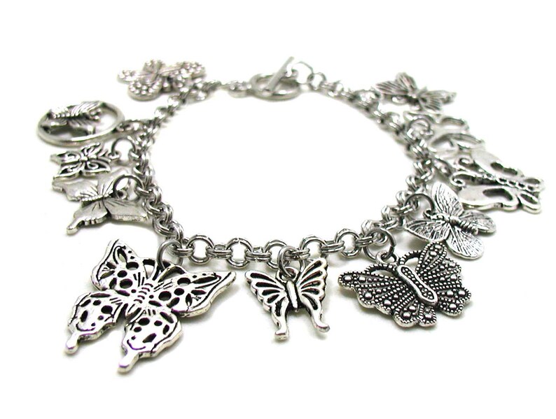 Butterfly Charm Bracelet Butterfly Bracelet Butterflies Etsy