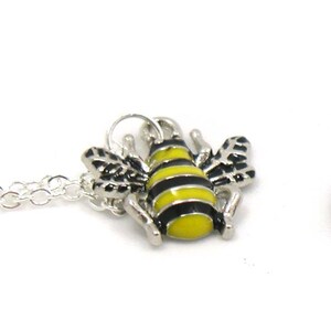 Bumble Bee Necklace, Honeybee Necklace, Charm Jewelry, Honeybee Charm, Childrens Necklace, Silver Bee Jewelry, Jewelry Gift, Gift Under 20