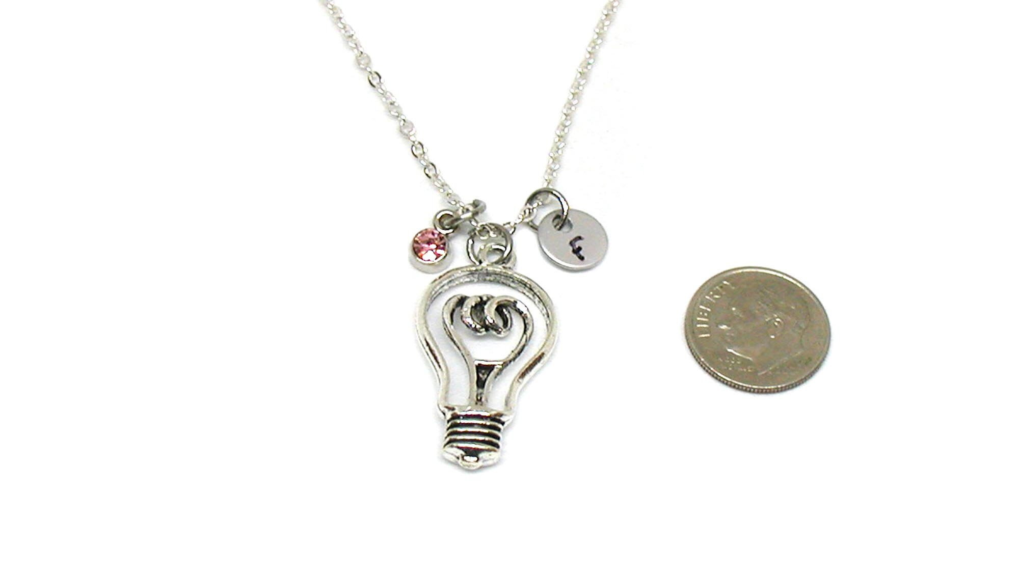 Light Bulb Necklace Light Bulb Pendant Light Bulb Charm Etsy