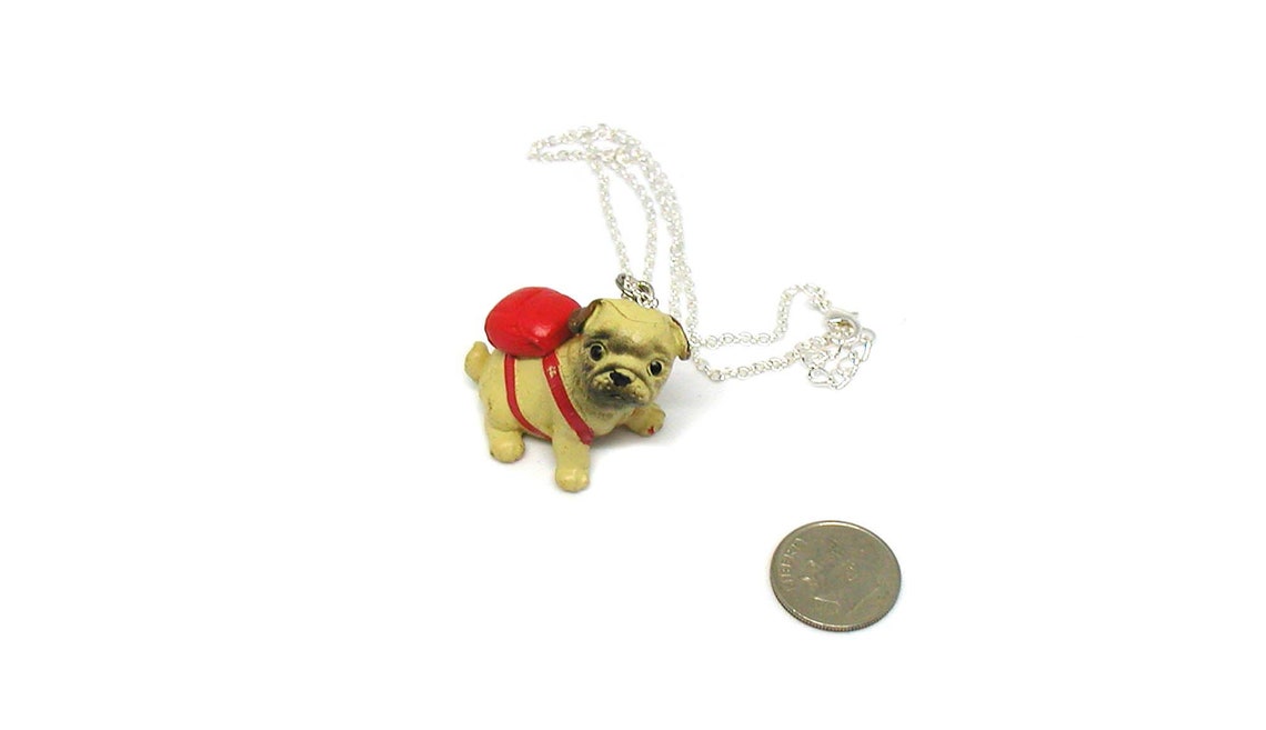 Pug Necklace Dog Charm Necklace Dog Jewelry Dog Necklace Etsy