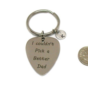 I Couldn't Pick A Better Dad Keychain, Guitar Pick Key Chain, Fathers Day Gift, Best Dad Key Chain, Guitar Pick Charm, Best Father Keychain image 2