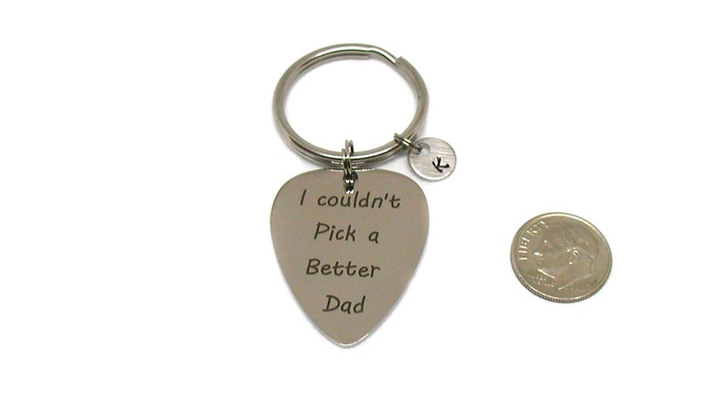 I Couldn't Pick A Better Dad Keychain, Guitar Pick Key Chain, Fathers Day Gift, Best Dad Key Chain, Guitar Pick Charm, Best Father Keychain image 2