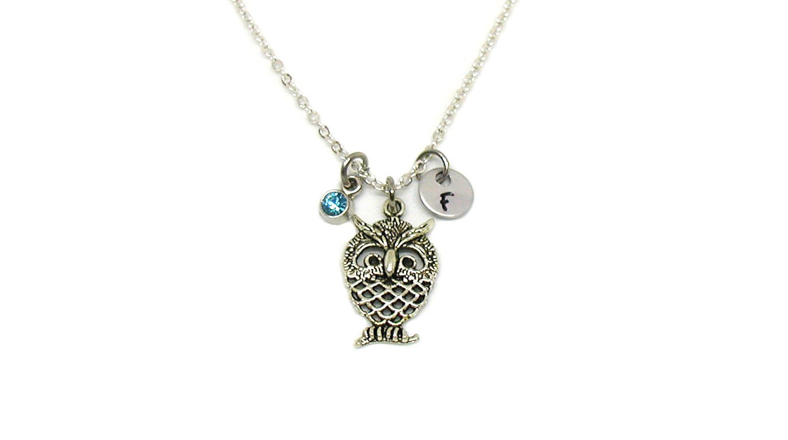 Owl Necklace Owl Jewelry Night Owl Necklace Antique Silver Etsy
