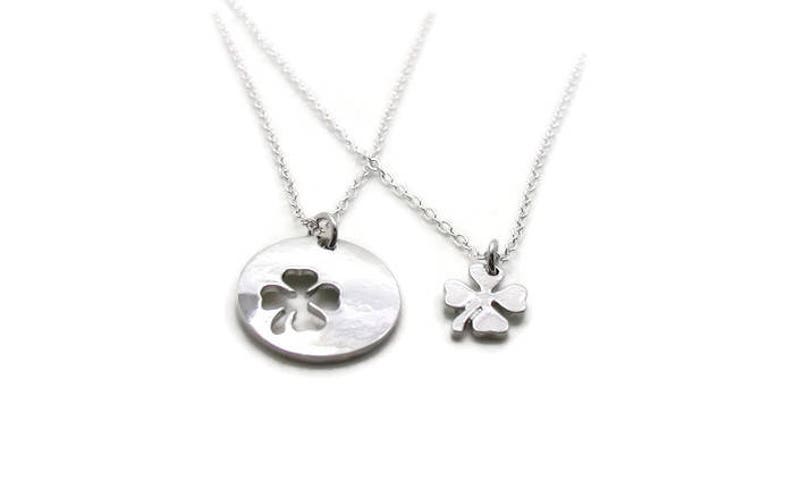 Mother Daughter Jewelry Four Leaf Clover Jewelry Necklace Set Mother Daughter Necklace Mother Daughter Pendant Lucky Charm Necklace