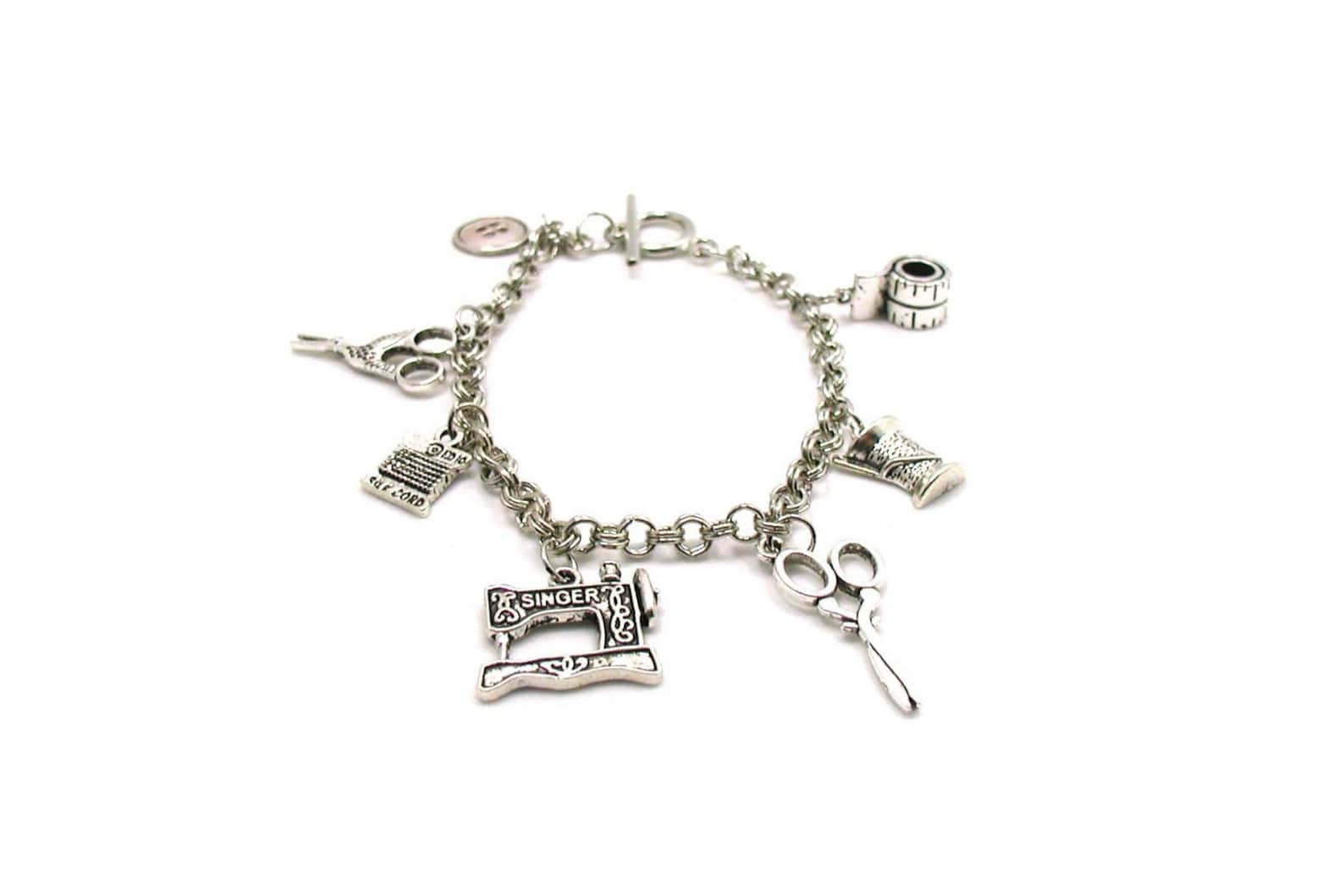 Sewing Charm Bracelet Sewing Bracelet Crafting Charm Etsy UK