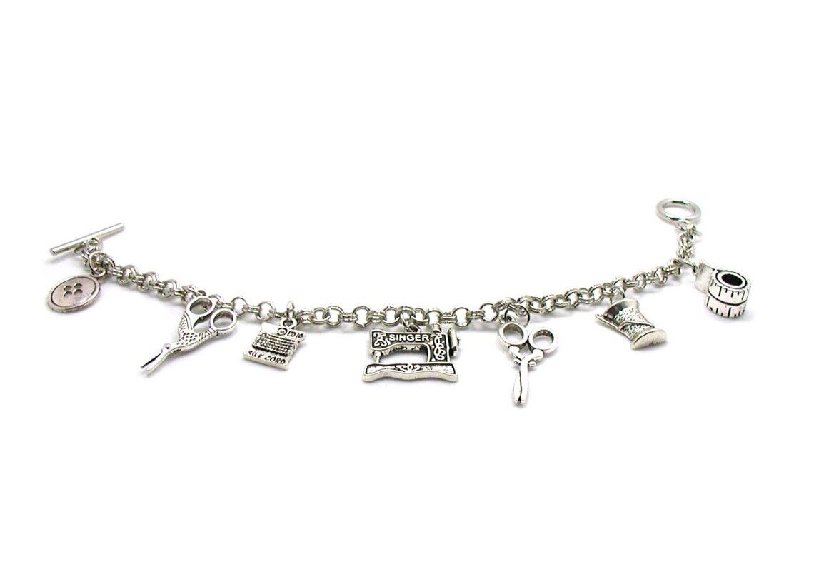 Sewing Charm Bracelet Sewing Bracelet Crafting Charm Etsy UK