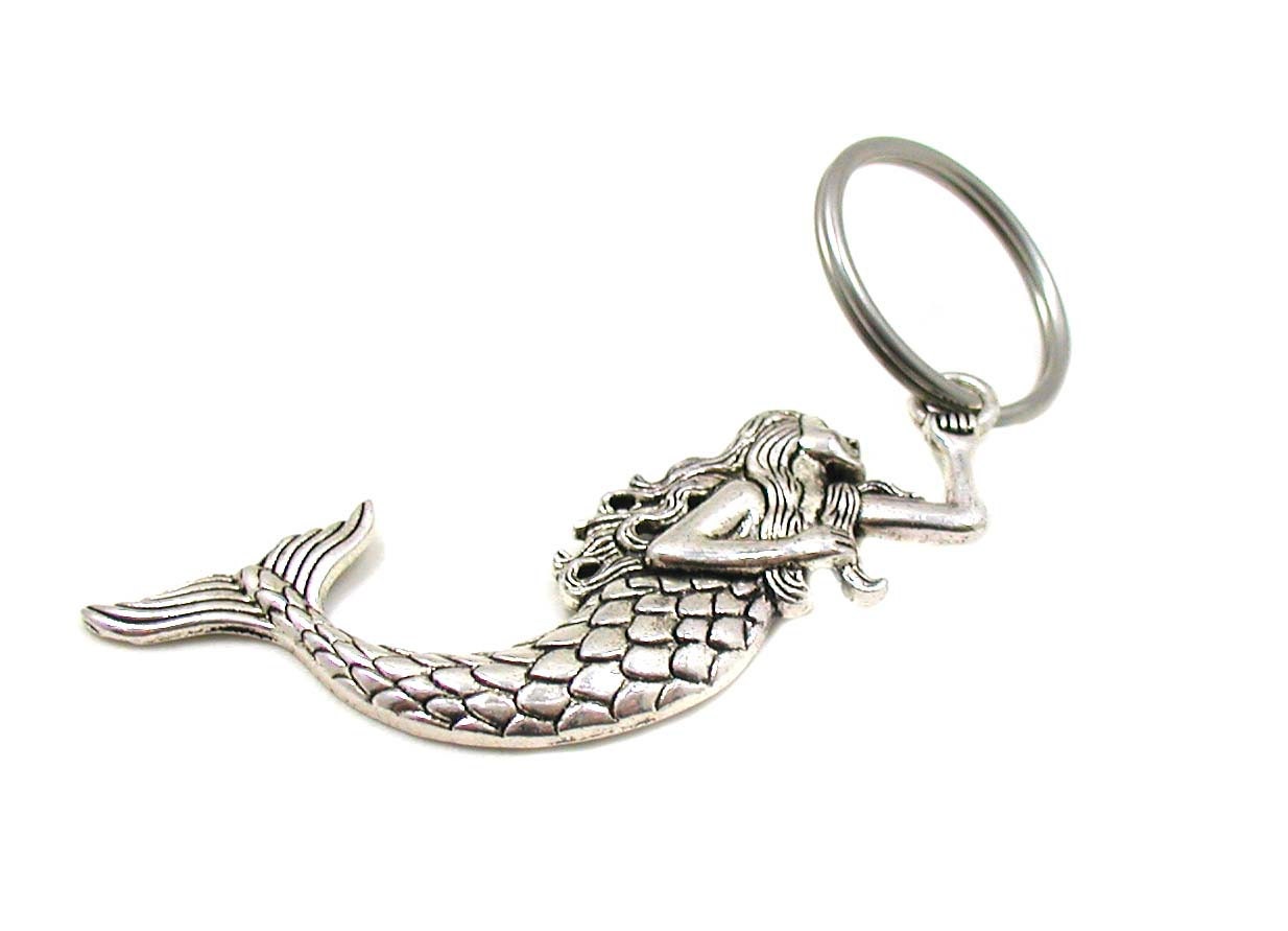 Mermaid Keychain Mermaid Key Ring Fantasy Keychain Mermaid | Etsy