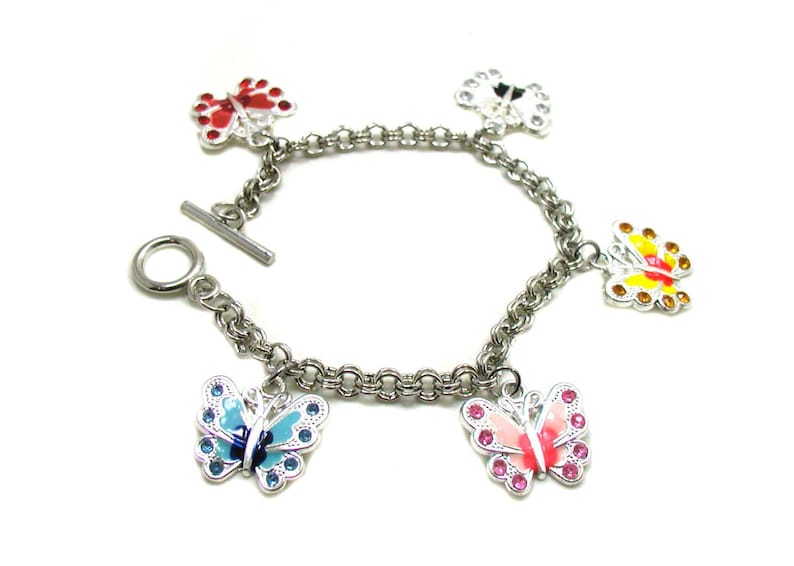 Butterfly Charm Bracelet Butterfly Bracelet Butterflies Etsy