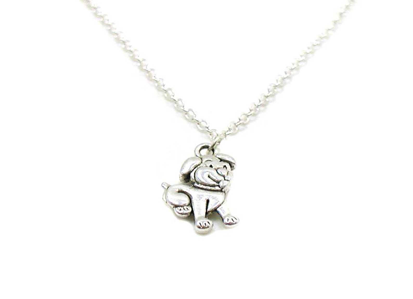 Silver Dog Necklace Dog Charm Necklace Dog Jewelry Silver Etsy UK
