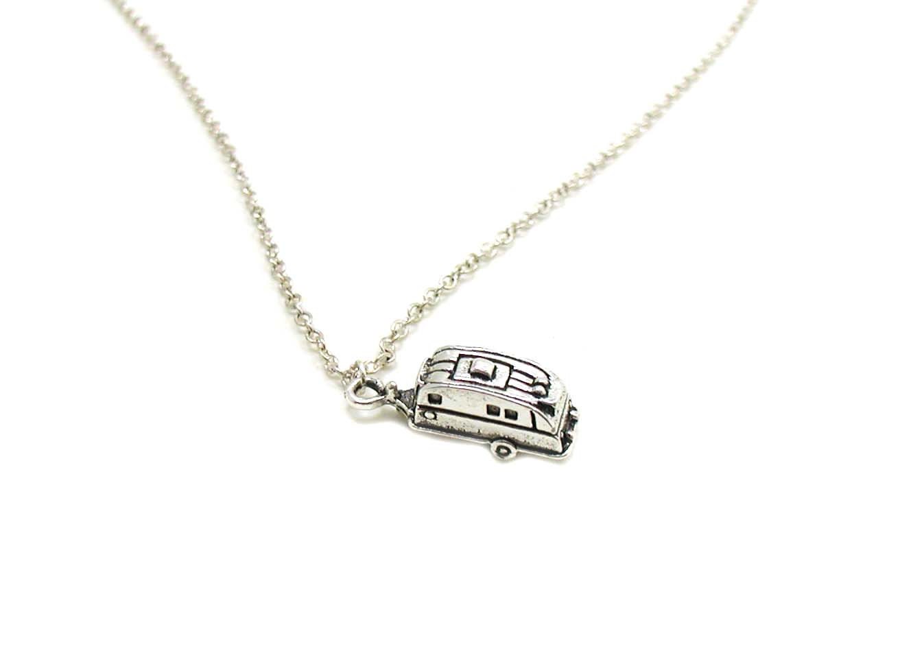 Silver Camper Necklace Charm Necklace Charm Jewelry RV Etsy
