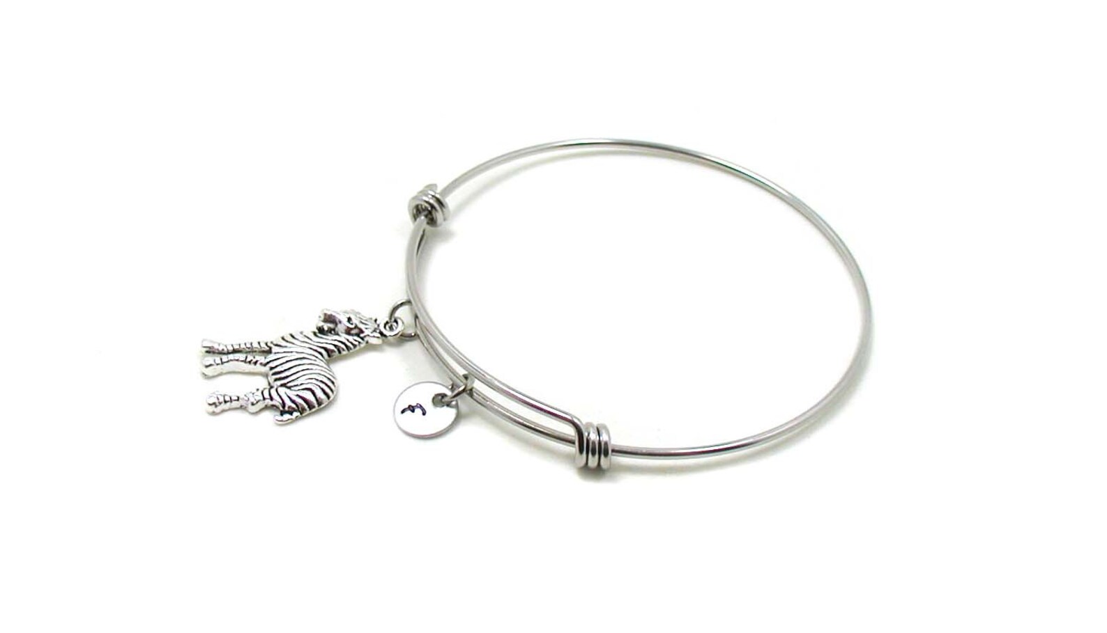 Zebra Bangle Zebra Charm Expandable Bangle Charm Bangle Etsy