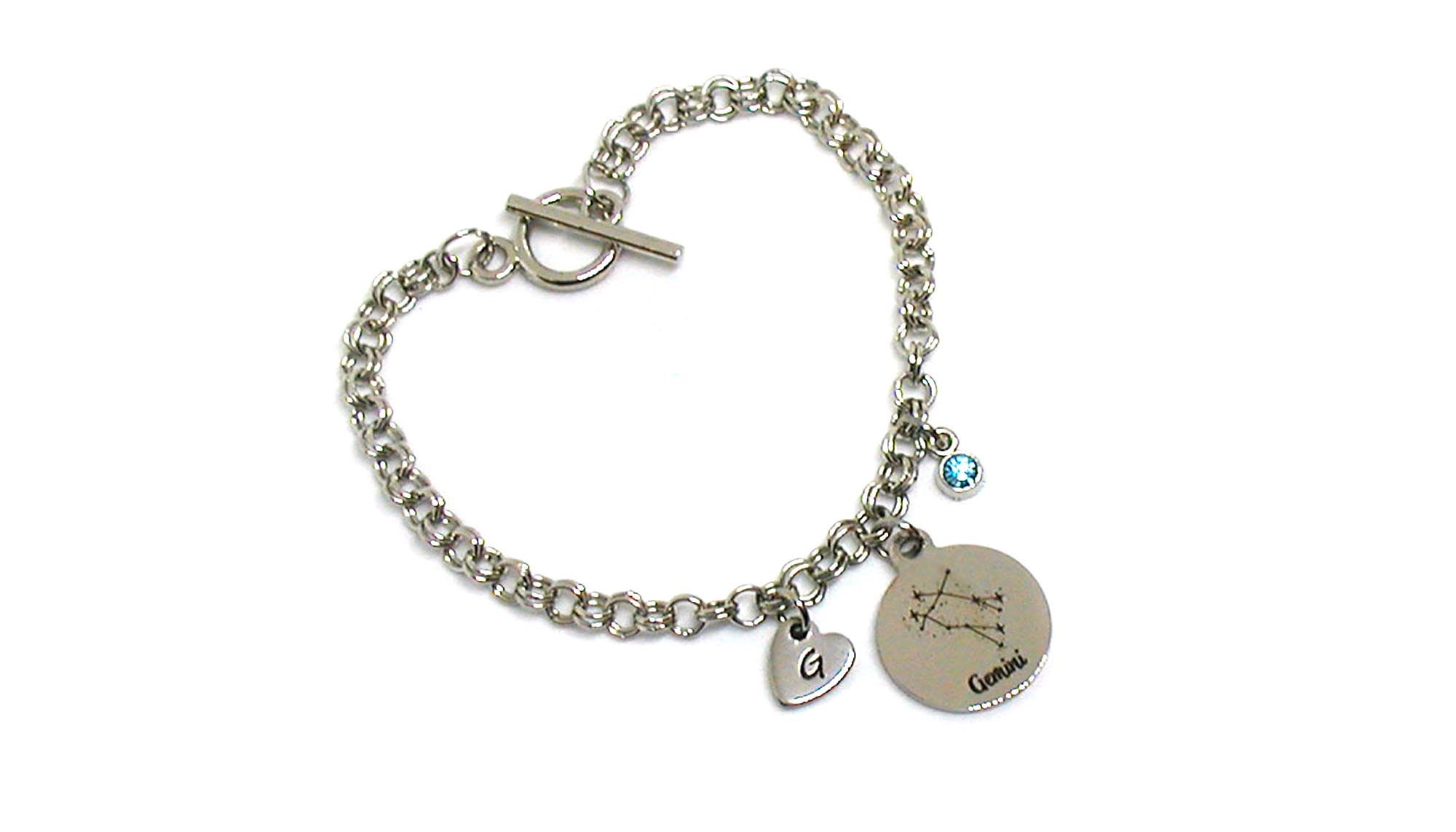 Gemini Charm Bracelet Zodiac Bracelet Astrology Bracelet Etsy
