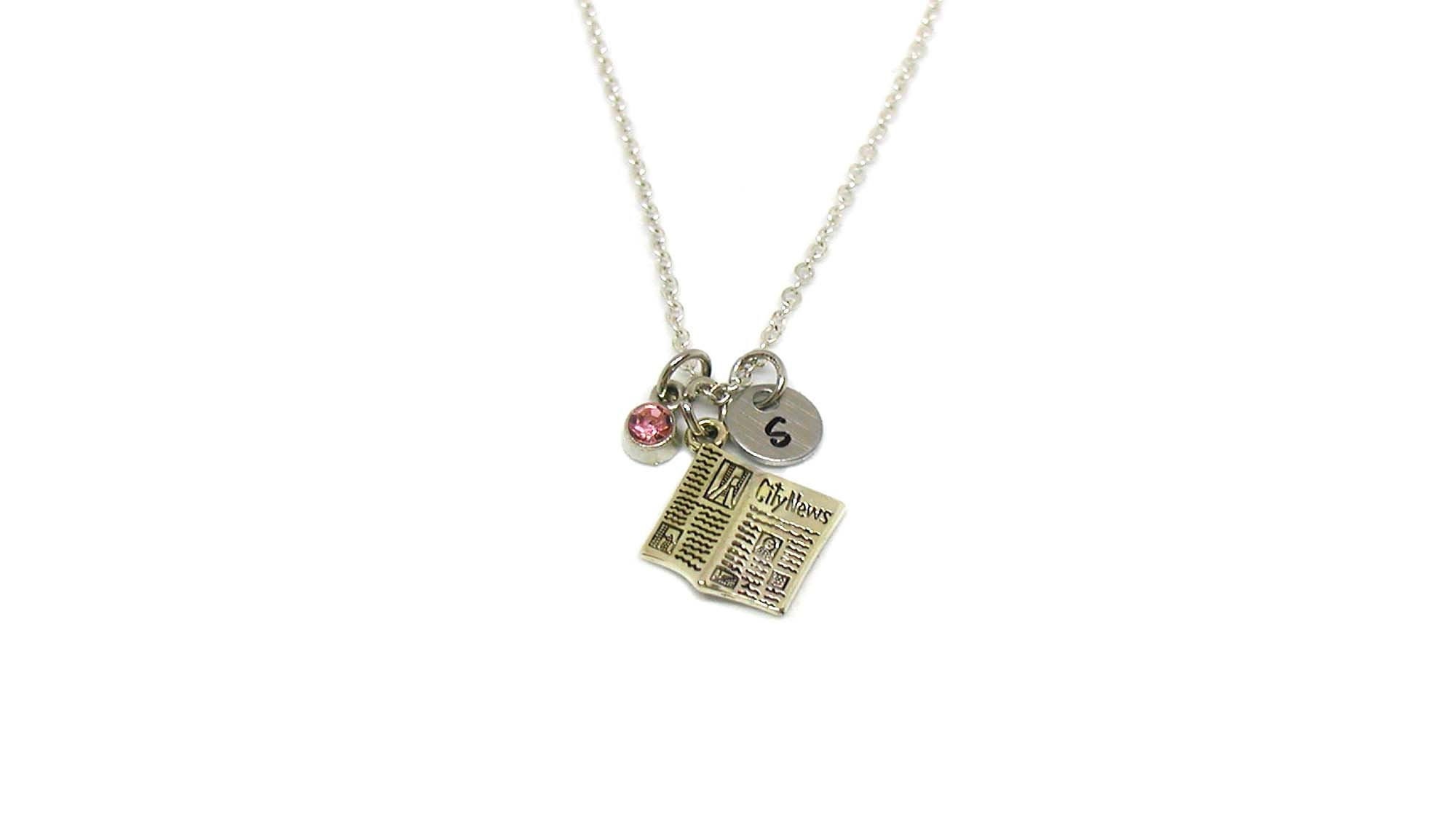 Newspaper Necklace Newspaper Charm News Jewelry News Paper Etsy