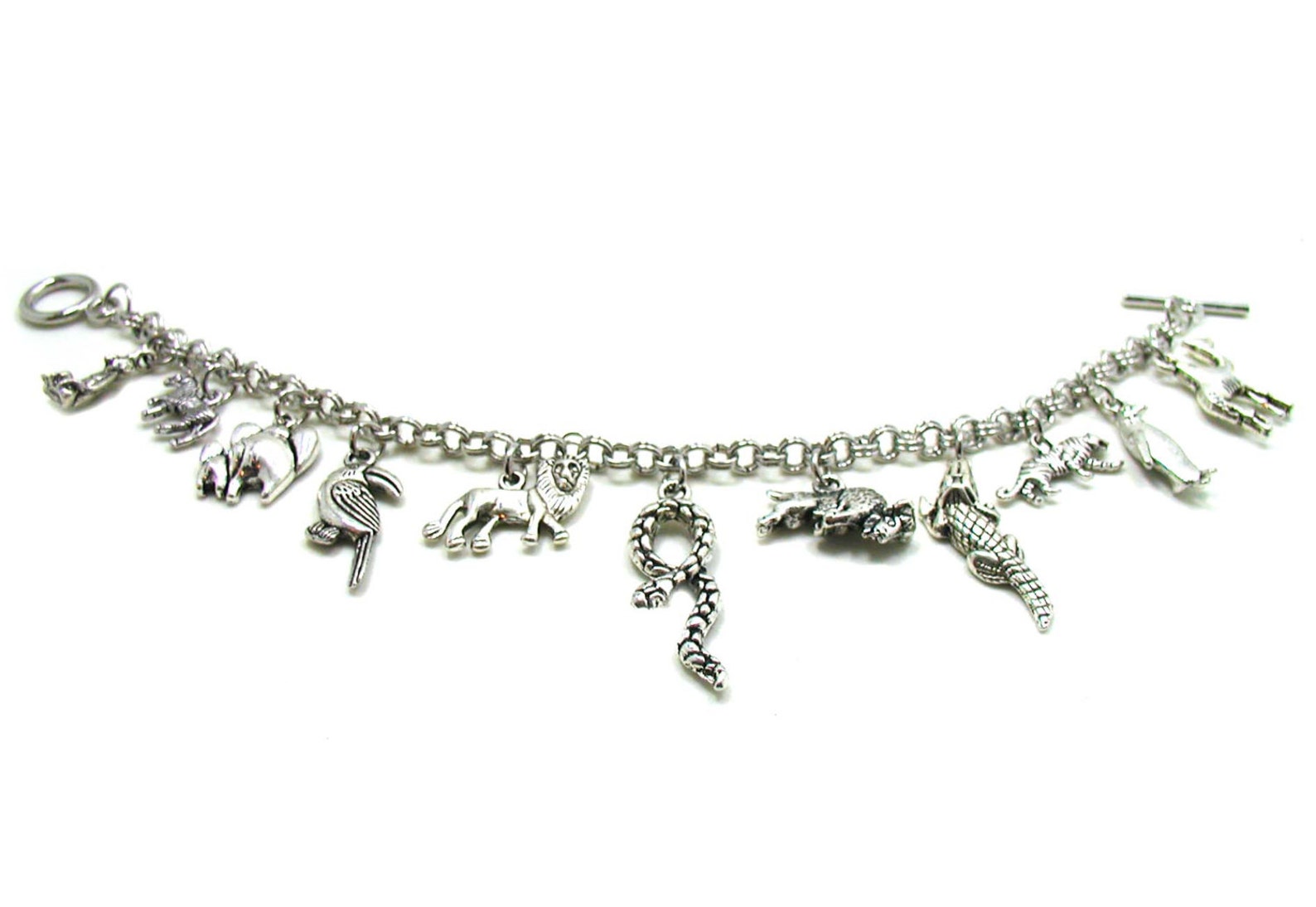 Zoo Animal Charm Bracelet Animals Bracelet Zoo Animals Etsy