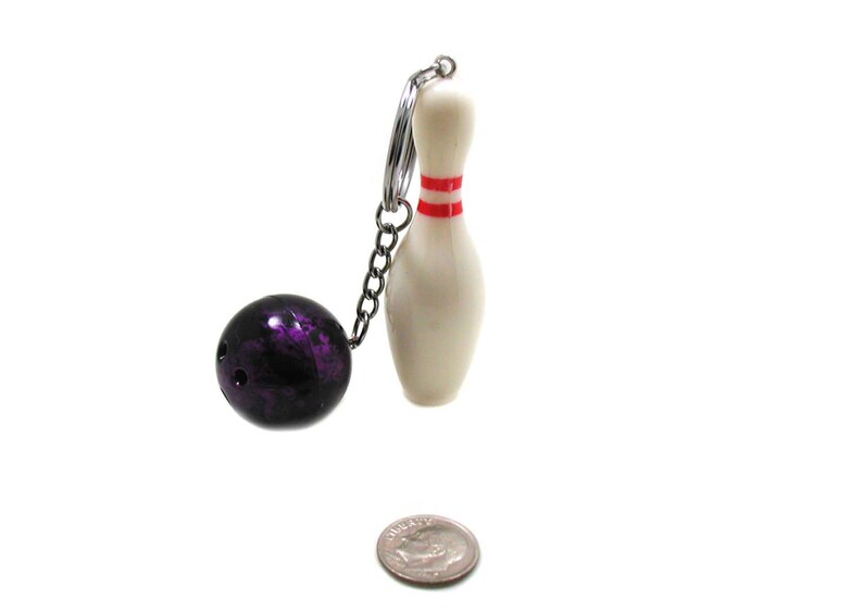 Purple Bowling Ball Keychain Bowling Key Ring Sports Etsy