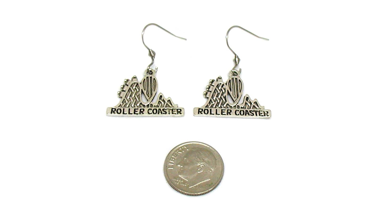 Roller Coaster Earrings Roller Coaster Charm Roller Coaster Etsy