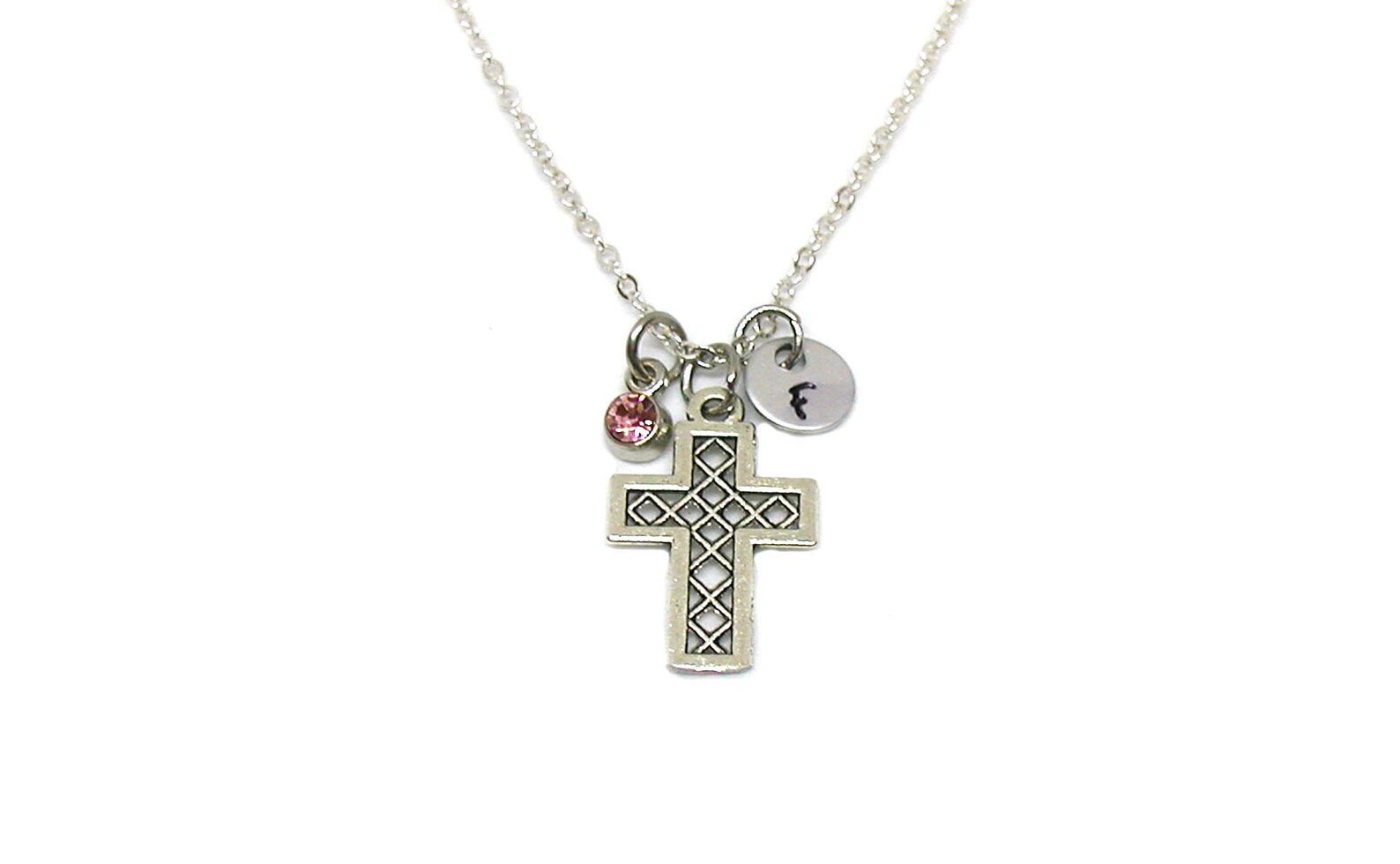 Cross Necklace Religious Necklace Silver Cross Pendant Etsy