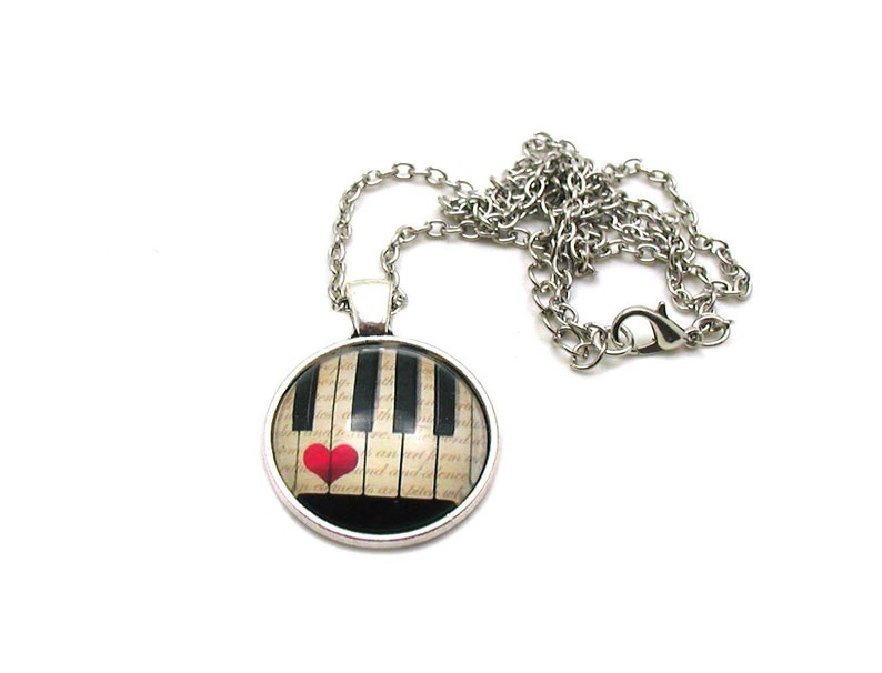 Piano Necklace Musicians Necklace Piano Keys Charm Picture Etsy