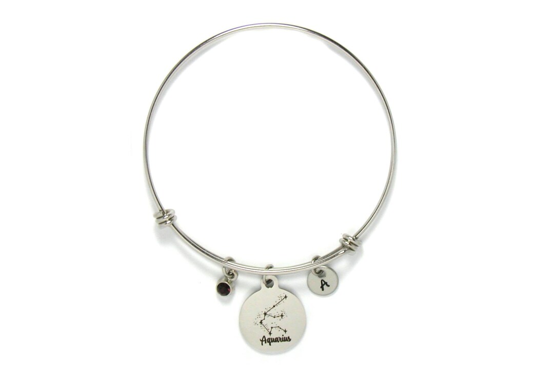 Aquarius Bracelet Aquarius Bangle Zodiac Jewelry Astrology