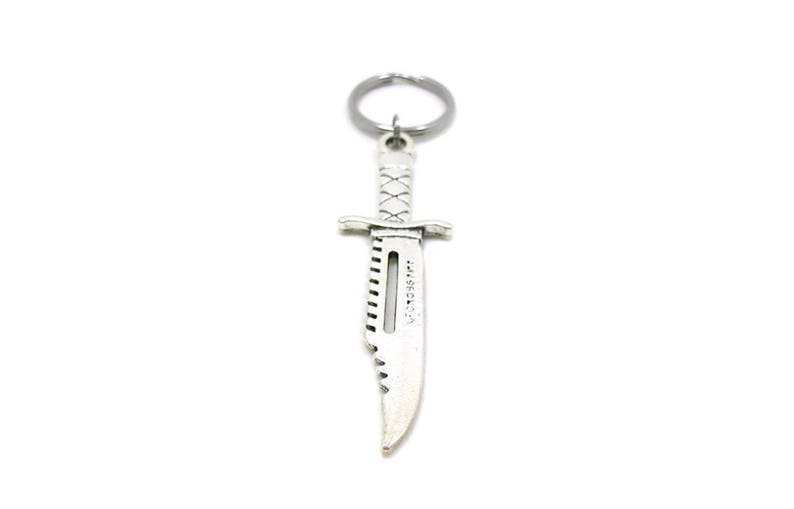 Silver Dagger Keychain Dagger Key Ring Dagger Knife Etsy