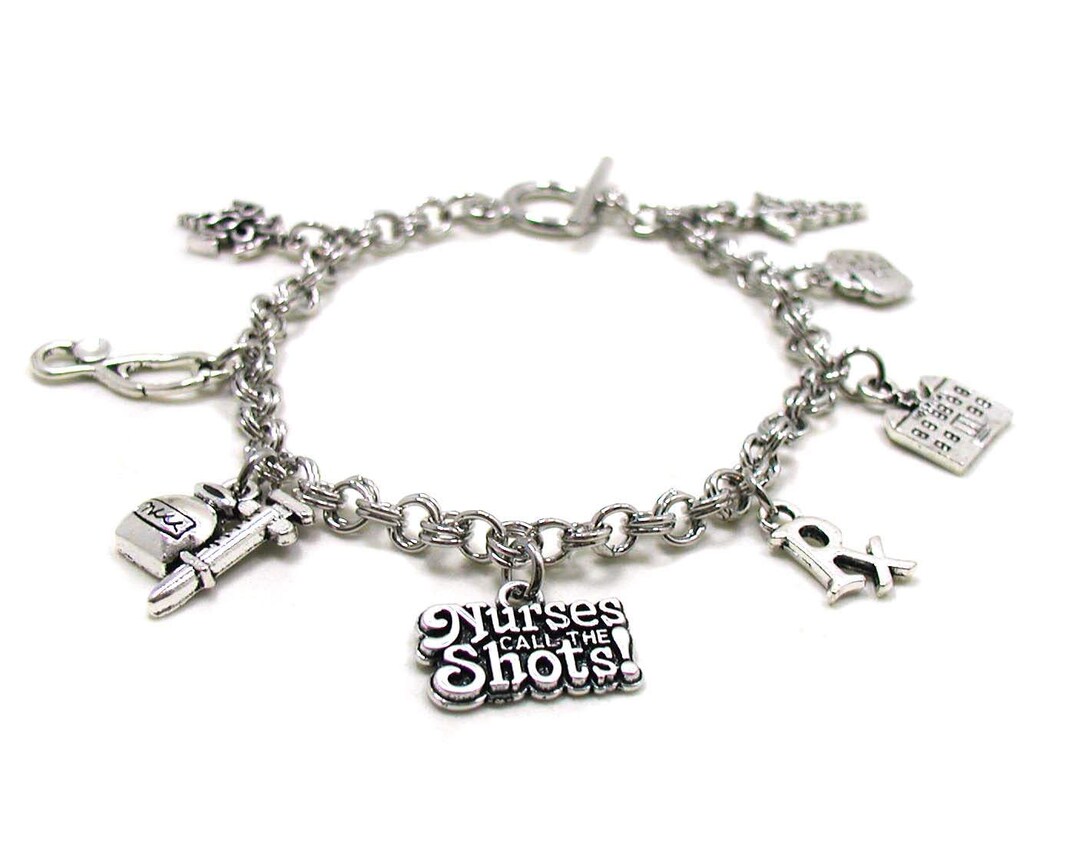 Nurse Charm Bracelet, Nursing Bracelet, RN Charm Bracelet, LPN Bracelet ...
