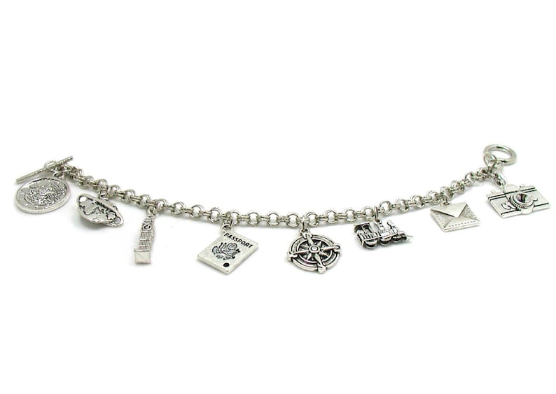 Travel Charm Bracelet Travel Bracelet Traveling Charm Etsy