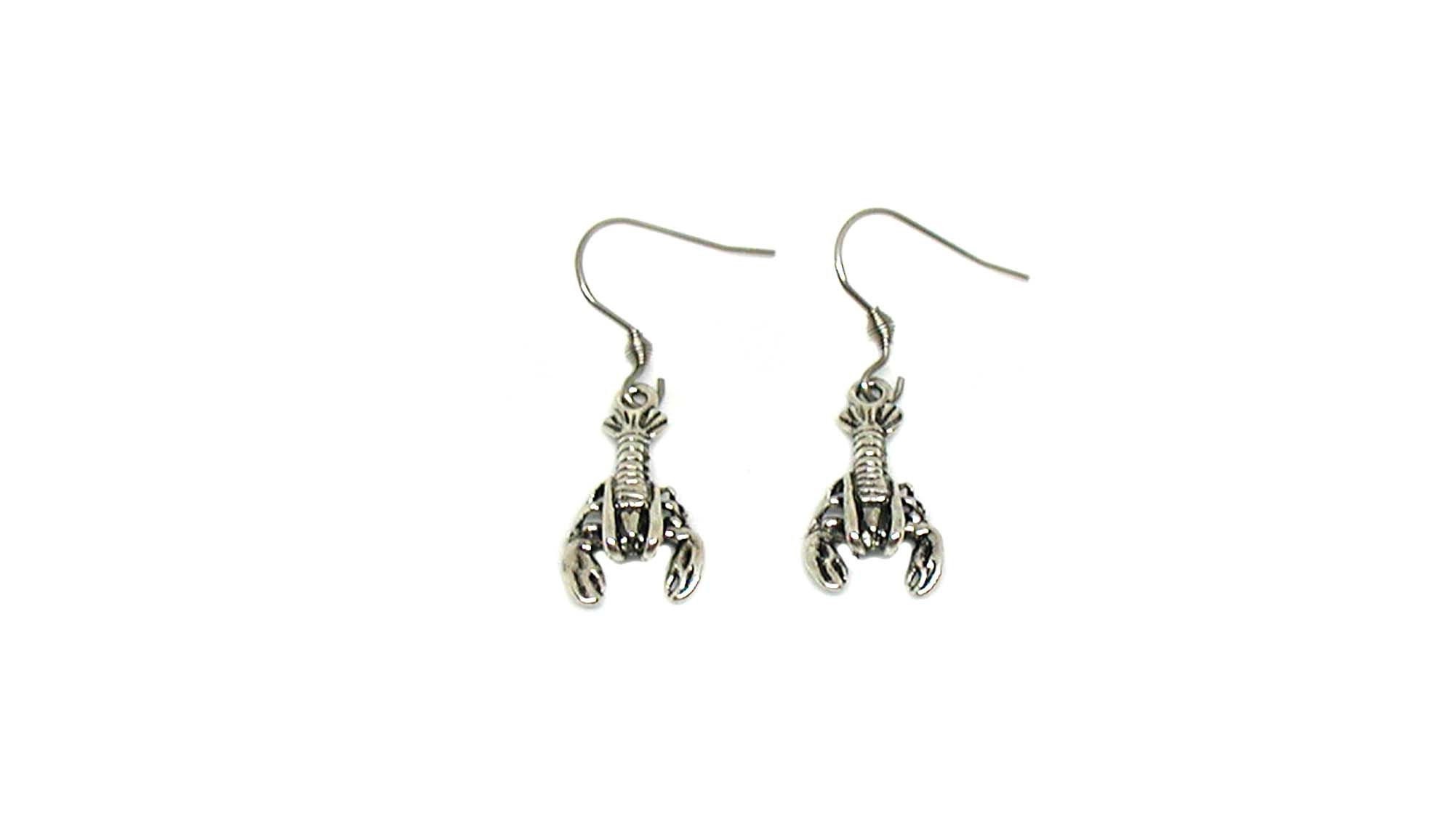 Lobster Earrings Lobster Charm Lobster Jewelry Silver Etsy Canada