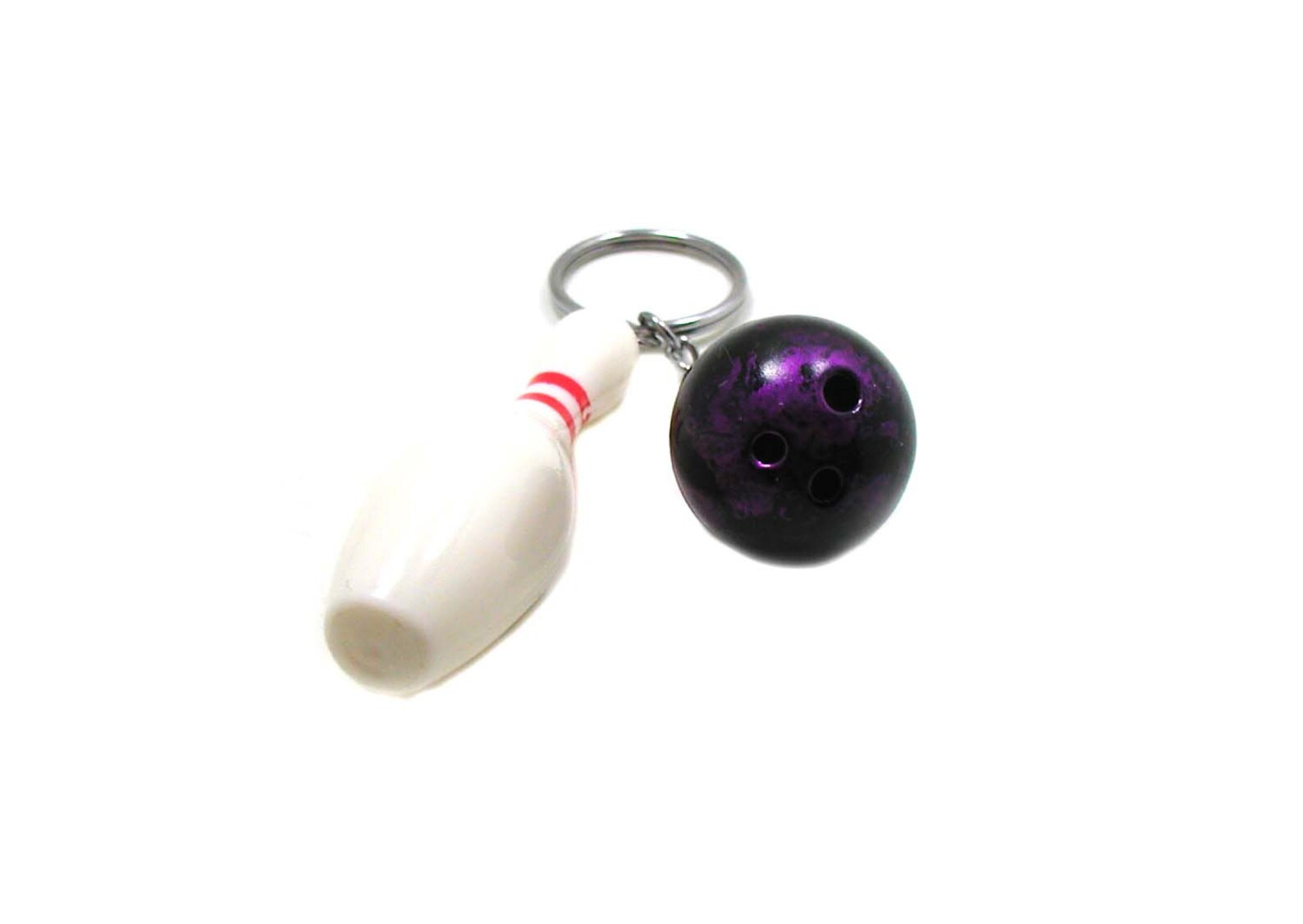 Purple Bowling Ball Keychain Bowling Key Ring Sports Etsy