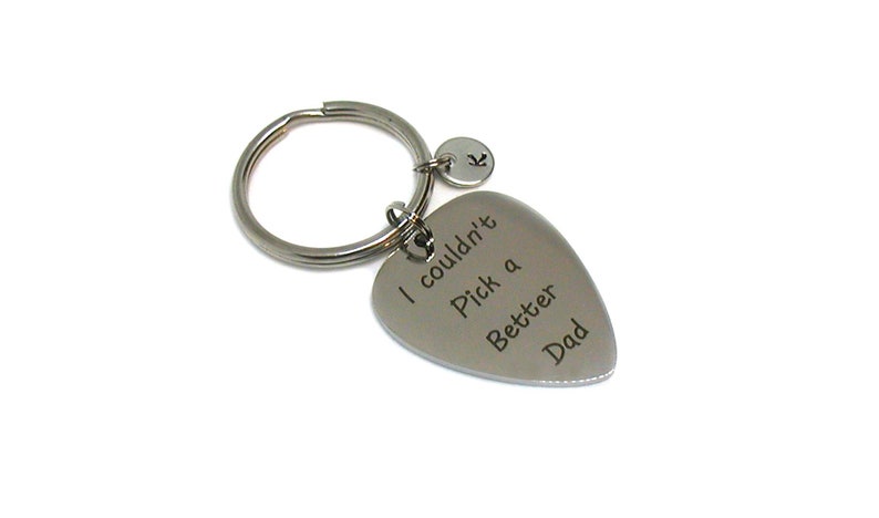 I Couldn't Pick A Better Dad Keychain, Guitar Pick Key Chain, Fathers Day Gift, Best Dad Key Chain, Guitar Pick Charm, Best Father Keychain image 3