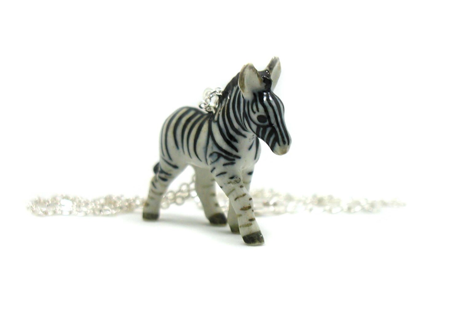 Zebra Necklace Charm Necklace Charm Jewelry Zebra Pendant Etsy